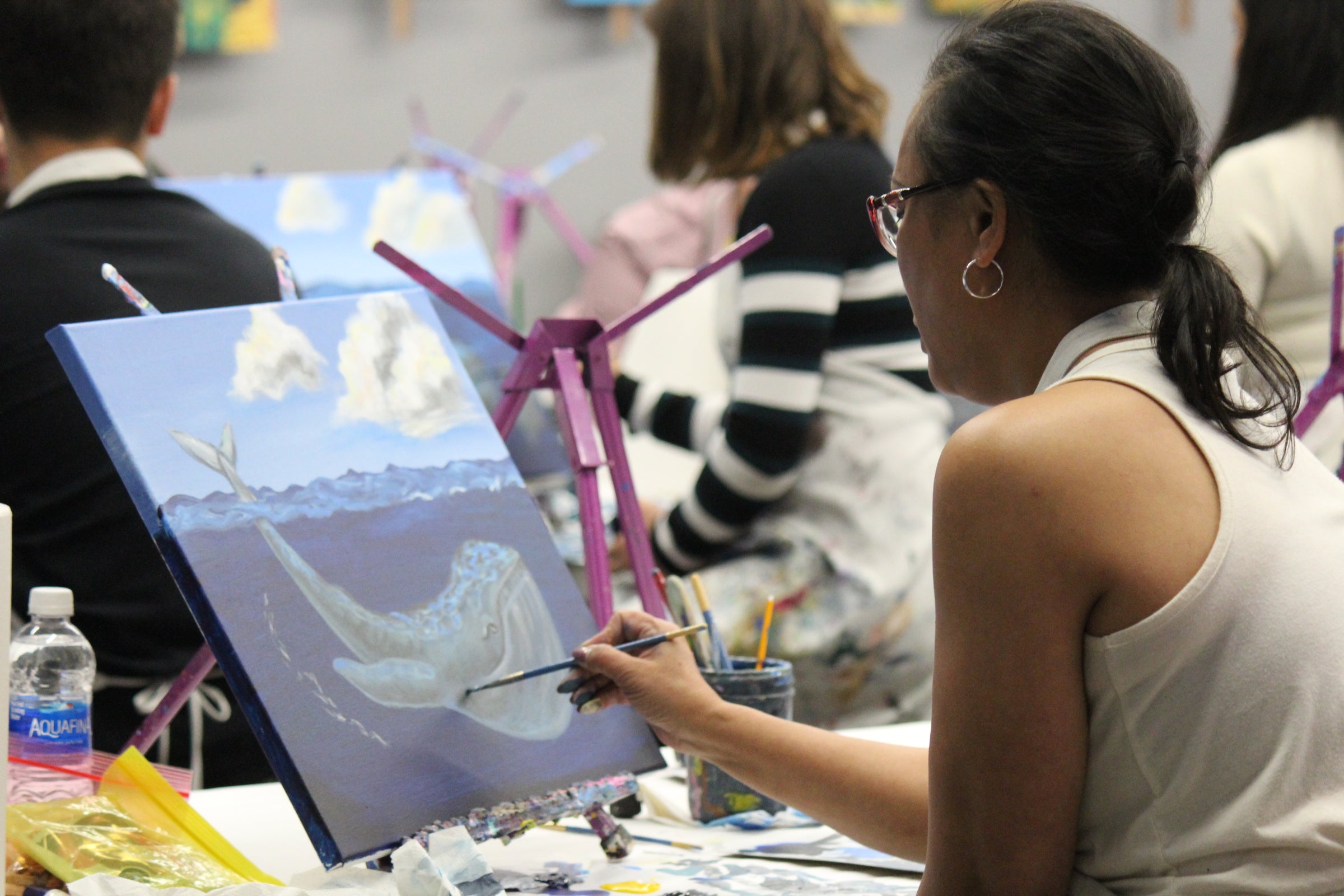 Quality Paint & Sip Supplies Purple Easel Store